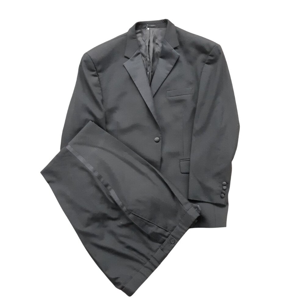 Moss Bros Tuxedo Dinner Suit 2 Piece Men's Black 46S Jacket 38W 29L